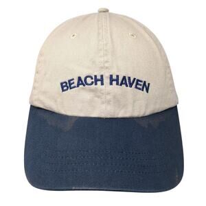 Beach Haven Strapback Hat Brown One Size Embroidered Colorblock UltraClub